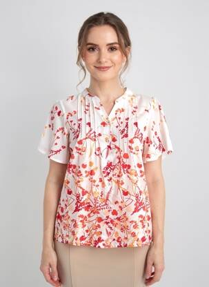 Chemisier manches courtes manches courtes rouge AGATHE & LOUISE femme