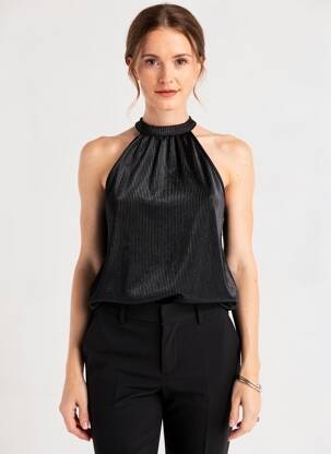 Top stretch sans manche noir ADILYNN femme