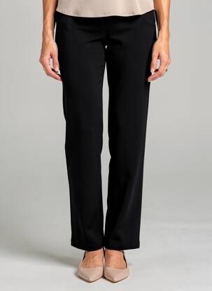 Pantalon droit stretch taille normale noir FRANCE RIVOIRE femme