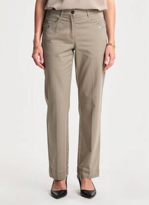 Pantalon droit tissage popeline taille normale beige RABE femme