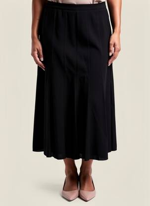 Jupe longue fermeture zippée au dos noir FRANCOISE femme