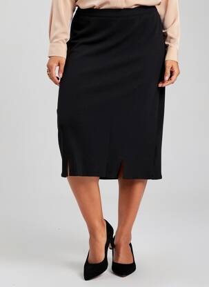 Jupe mi-longue stretch noir ATTITUDE femme