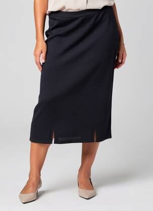 Jupe mi-longue stretch bleu ATTITUDE femme