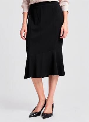 Jupe mi-longue taille normale noir FRANCOISE femme