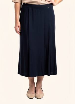 Jupe longue coupe fluide bleu LUCIA femme
