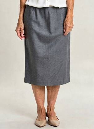Jupe mi-longue taille normale gris LUCIA femme