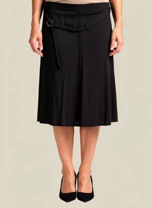 Jupe mi-longue stretch noir FRANK WALDER femme