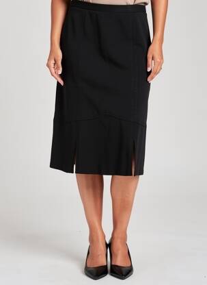 Jupe mi-longue coupe droite noir FRANCOISE femme