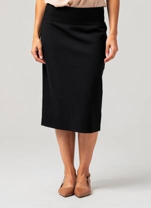 Jupe mi-longue stretch noir EDWIN femme