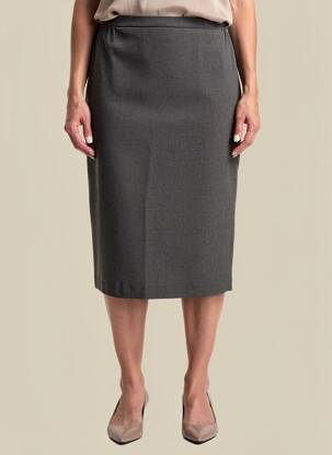 Jupe mi-longue stretch gris FRANCE RIVOIRE femme