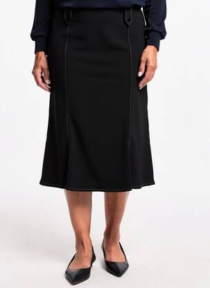 Jupe mi-longue stretch noir FRANCE RIVOIRE femme