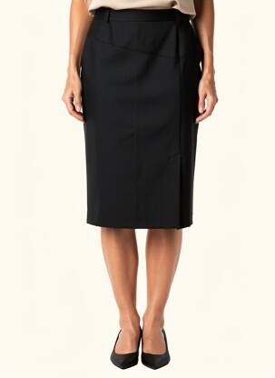 Jupe mi-longue stretch noir KARTING femme