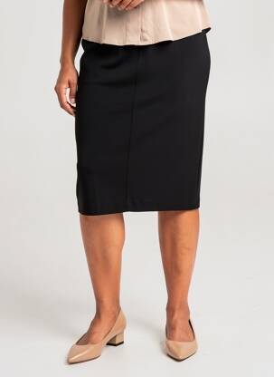 Jupe mi-longue stretch noir FRANCE RIVOIRE femme