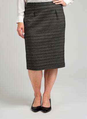 Jupe mi-longue taille normale gris GRIFFON femme