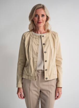 Veste casual col rond beige BASLER femme
