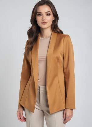 Veste casual tissage suedine marron REVD'ELLE femme