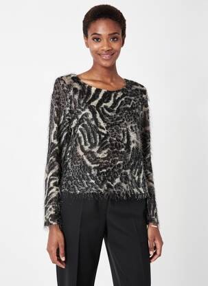 Tunique manches longues col rond noir JOSEPH RIBKOFF femme