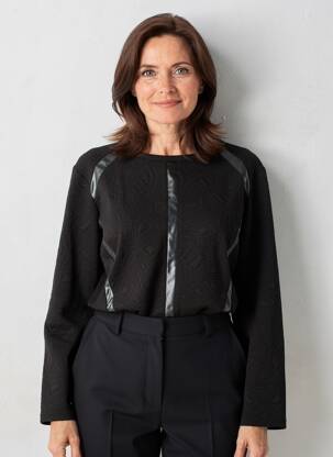 Top manches longues manches longues noir FRANK WALDER femme