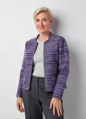 Veste casual col rond violet FRANK WALDER femme