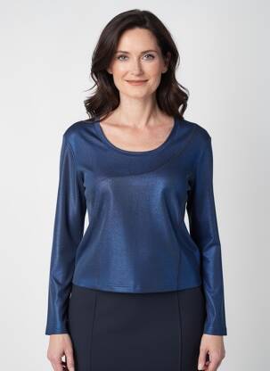 Top manches longues manches longues bleu JEAN GABRIEL femme