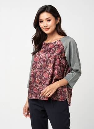 Top manches longues manches longues gris ELENA MIRO femme