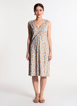 Robe mi-longue sans manche sans manche bleu SURKANA femme