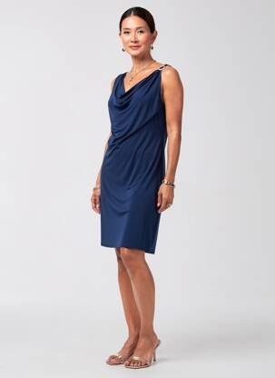 Robe courte sans manche sans manche bleu VANIA femme