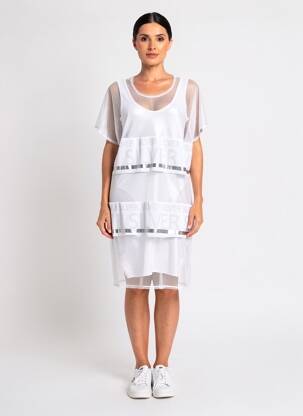 Robe mi-longue manches courtes manches courtes blanc SPORTALM femme