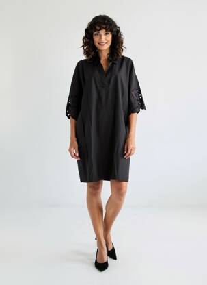 Robe courte manches courtes manches courtes noir RINO & PELLE femme