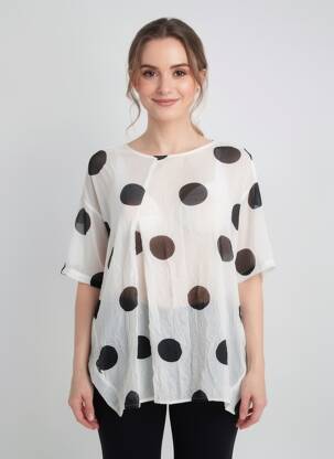 Tunique manches longues légère et transparente blanc GERSHON BRAM femme