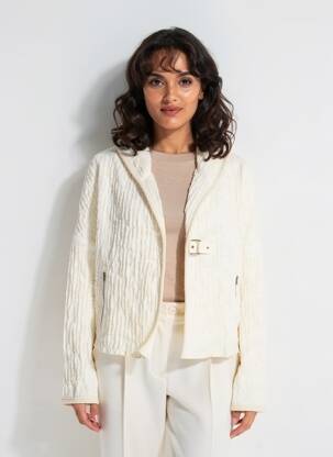 Veste casual coupe droite beige BEATE HEYMANN femme