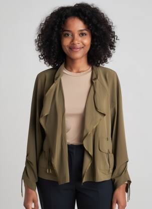 Veste casual col tailleur vert EVA KAYAN femme