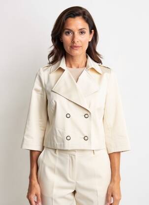 Veste casual coupe cintrée beige EVA KAYAN femme