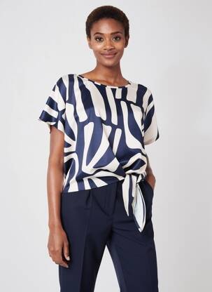 Top stretch manches courtes bleu TUZZI femme