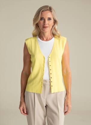 Gilet sans manche maille fine jaune ALDO MARTIN'S femme