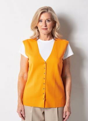Gilet sans manche maille fine orange ALDO MARTIN'S femme