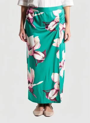 Jupe longue doublure vert K femme