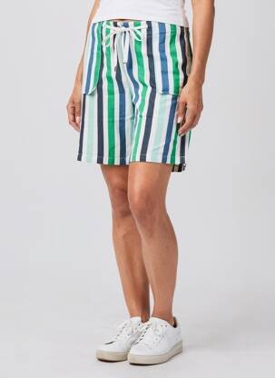Short fermeture zippée sous rabat boutonné taille normale bleu ÉTYMOLOGIE femme