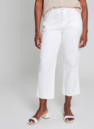 Pantacourt coupe droite taille normale blanc ELISA CAVALETTI femme