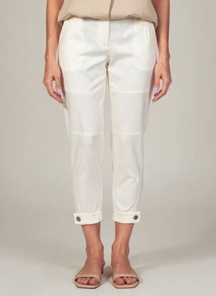 Pantacourt taille haute taille haute beige TRICOT CHIC femme