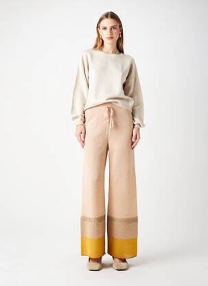 Pantalon droit stretch taille normale rose TRICOT CHIC femme