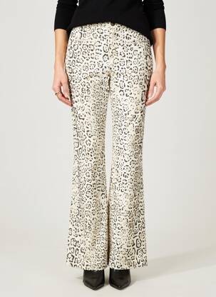 Pantalon flare taille normale taille normale beige EVA KAYAN femme