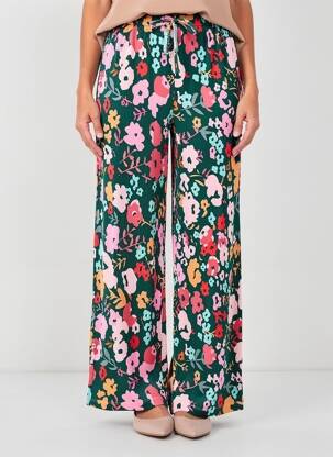 Pantalon large coupe fluide taille normale vert LEO & UGO femme