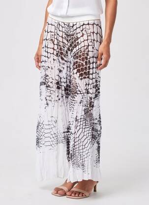 Pantalon large tissage crêpe taille normale blanc ELISA CAVALETTI femme