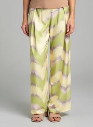 Pantalon large coupe fluide taille normale vert SCORZZO femme