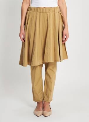 Pantalon slim taille élastique taille normale marron KEDZIOREK femme