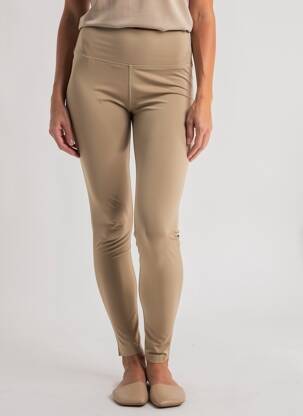 Legging effet matière satinée taille normale beige LUNE ACTIVE femme