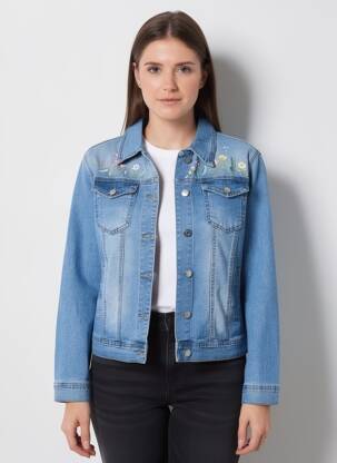 Veste casual poignets boutonnés avec fente bleu REDBERRY femme
