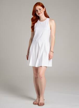 Robe courte sans manche sans manche blanc ELEVEN femme