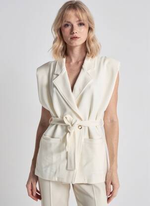 Blazer poches blanc LUNE ACTIVE femme
